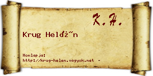 Krug Helén névjegykártya